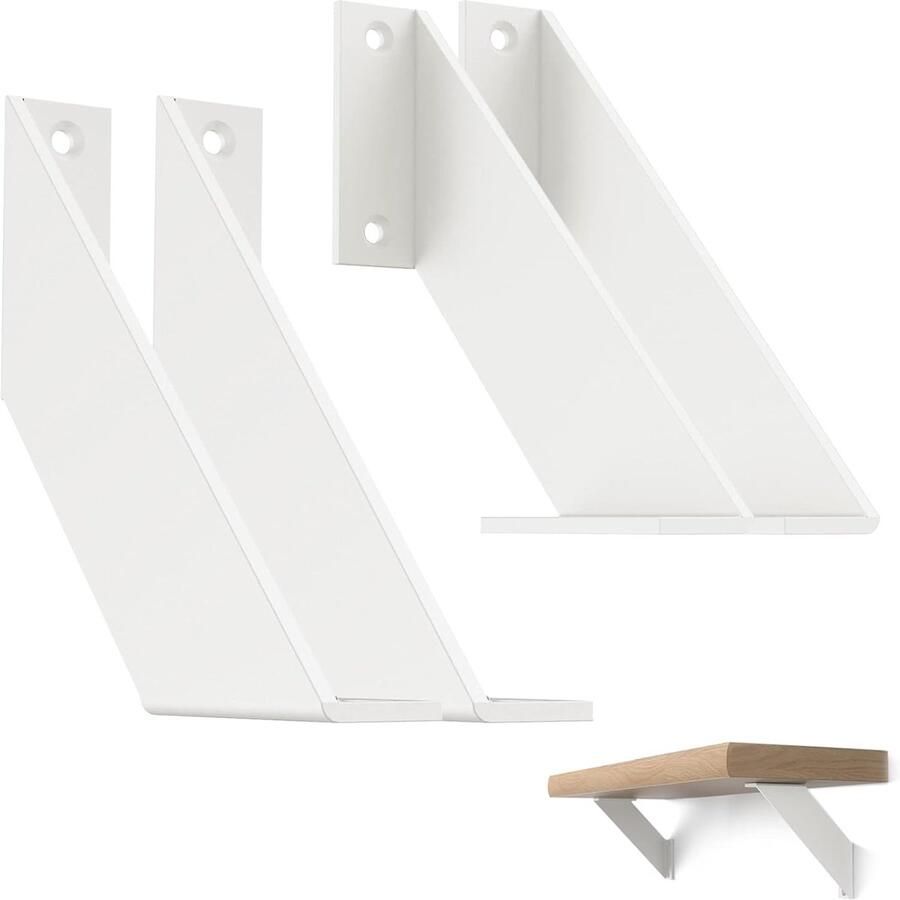 Wandrek Metaal Wit 4 Stuks Geschikt voor Zware Belasting