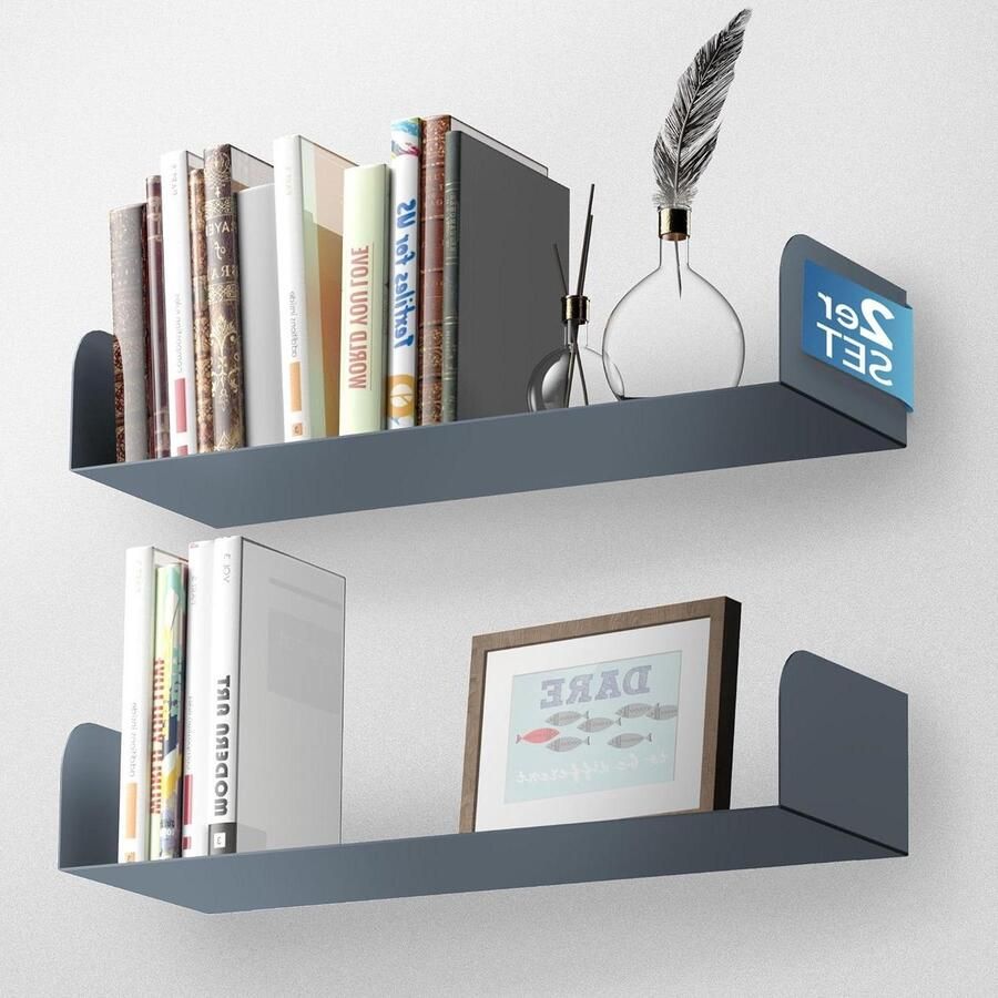 Wandrek modern design FineLane boekenkast voor kantoor en woonkamer fixeerbaar zonder boren antraciet. bathroom shelf wood