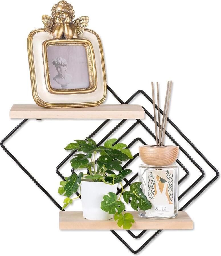 Wandrek Moderne wanddecoratie 1 stuk Zwart Metaal