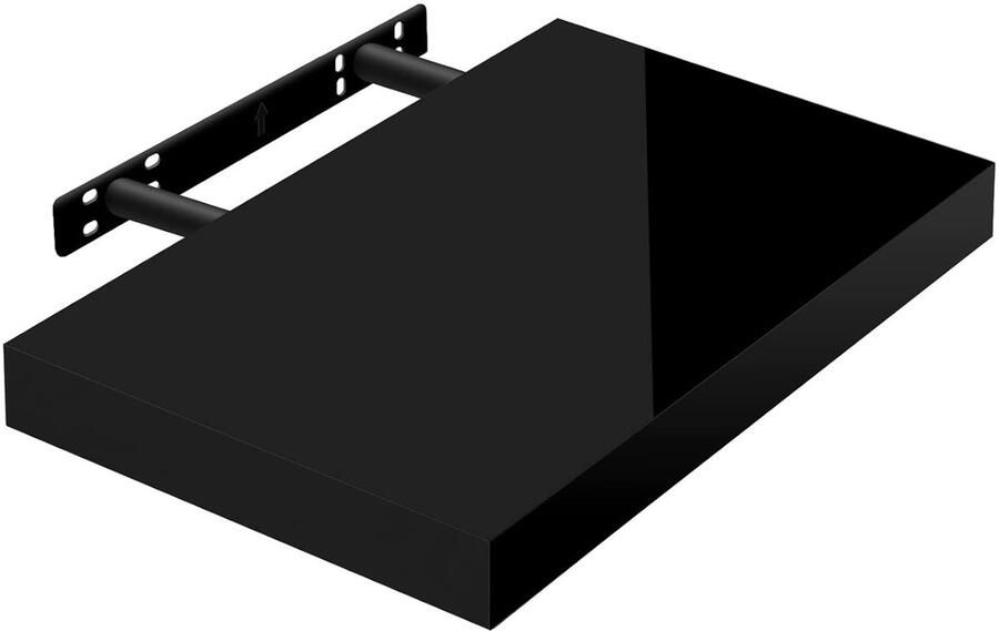 Wandrek Multifunctioneel 1 stuk Hoogglans zwart Hout