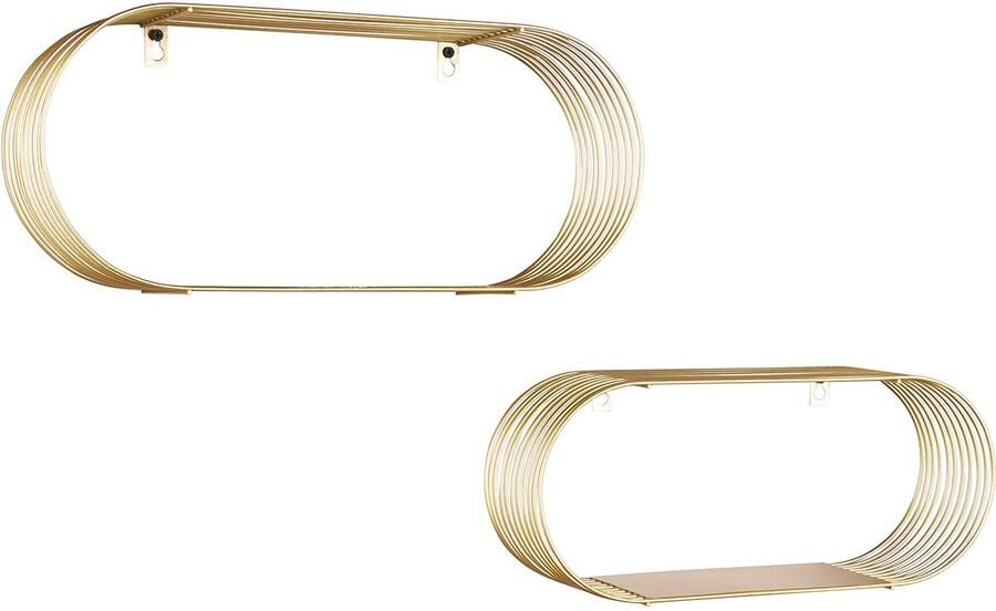 Wandrek Muurplanken Trio Yoelle 2-delig Goud Metaal