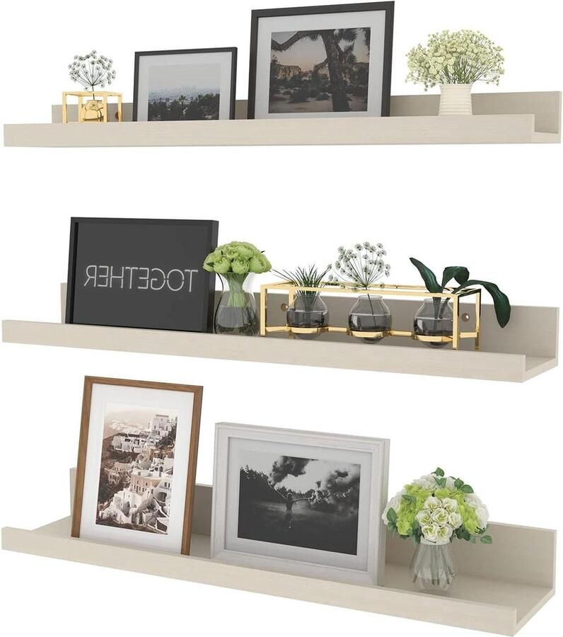 Wandrek Off-Wit Geschikt voor elke ruimte Set van 3 60 cm