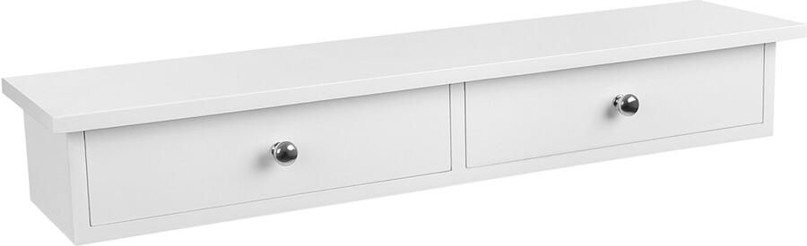 Wandrek opbergrek met 2 lades en 1 open opbergvlak minimalistisch stijlvol en modern design voor een stijlvolle touch grote opbergruimte bespaart ruimte geschikt voor woonkamer slaapkamer en keuken 65 x 15 x 10 cm wit