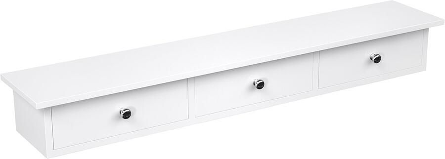 Wandrek opbergrek met 3 lades en 1 open opbergvlak minimalistisch stijlvol en modern design voor een stijlvolle touch grote opbergruimte bespaart ruimte geschikt voor woonkamer slaapkamer en keuken 80 x 15 x 10 cm wit