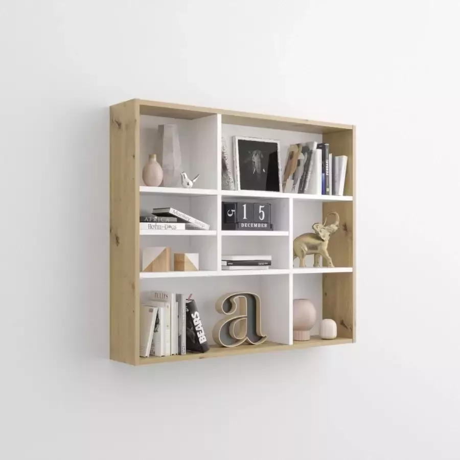 Wandrek Oregon Eiken Wit Breedte 90 cm Hoogte 78.5 cm Diepte 16 cm