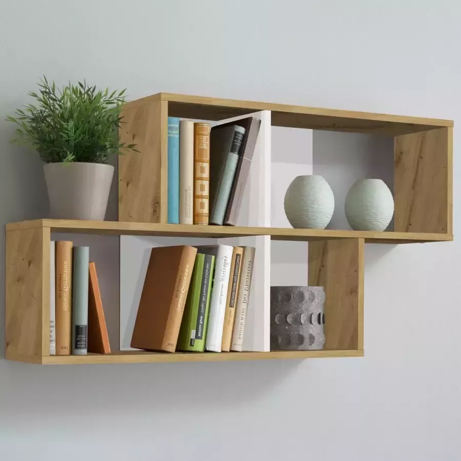 Wandrek Oregon Eiken Wit Breedte 100 cm Hoogte 53 cm Diepte 19.5 cm