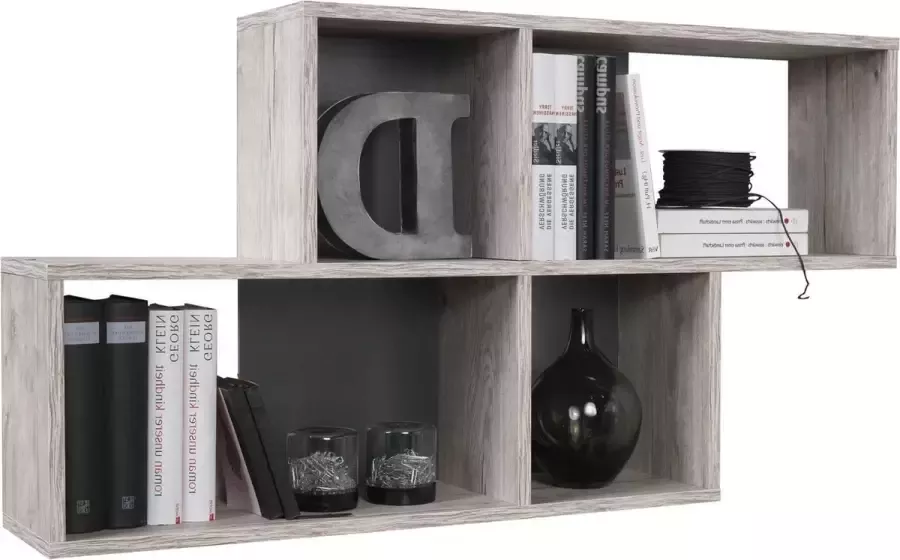 Wandrek Oregon Antraciet Zandeiken Breedte 100 cm Hoogte 53 cm Diepte 19.5 cm