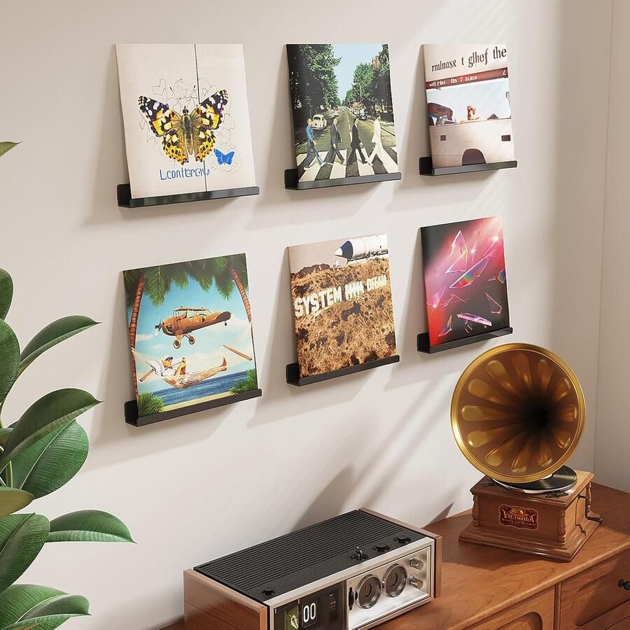 Wandrek- plank voor muren-Black Acrylic Wall Shelf -c