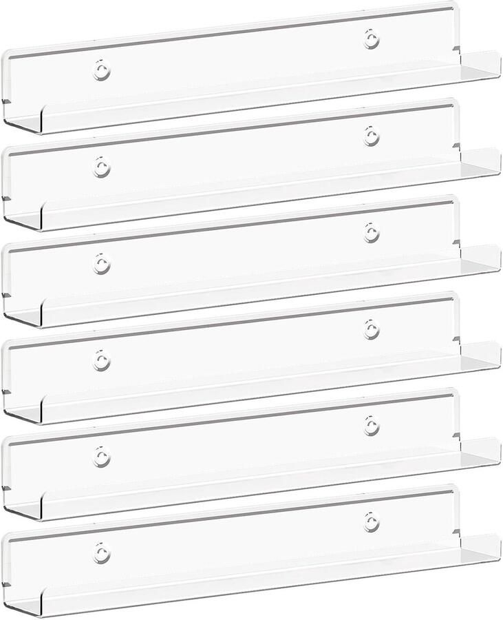 Wandrek- plank voor muren- Clear Acrylic Wall Shelf -c