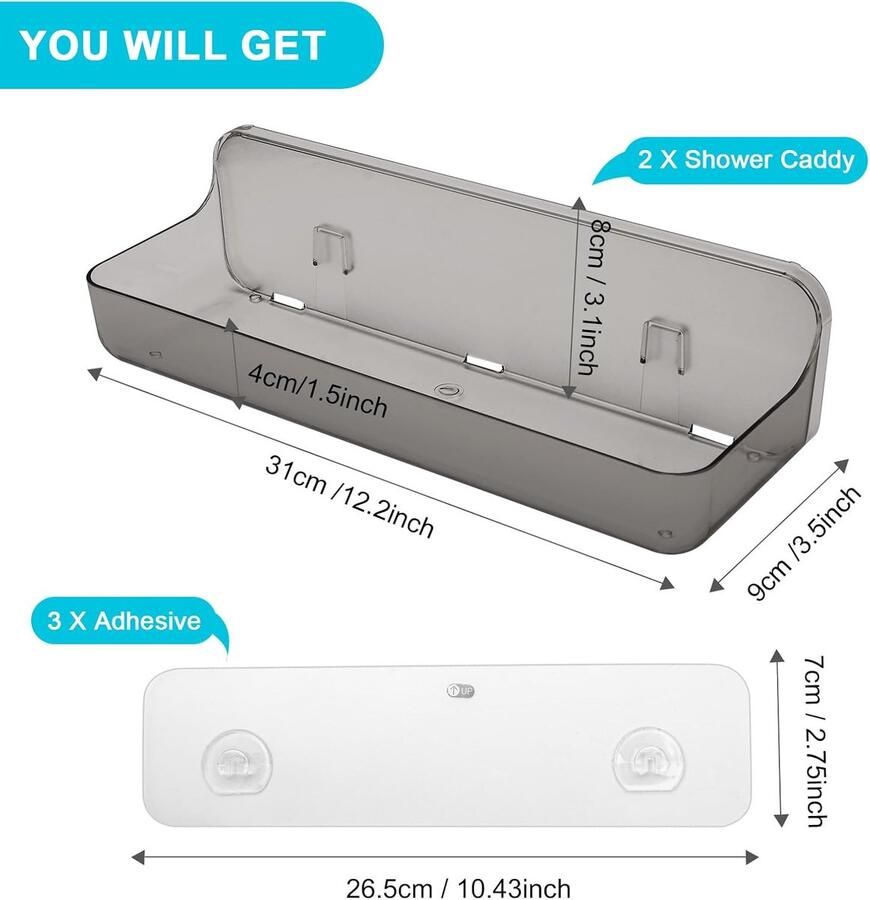 Wandrek- plank voor muren- Plastic Shower Racks -c