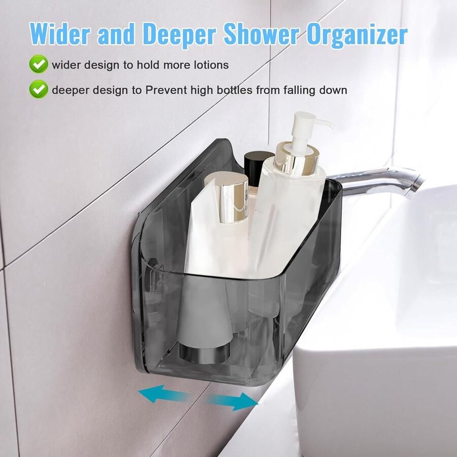 Wandrek- plank voor muren-Self Adhesive Plastic Shower Racks-c