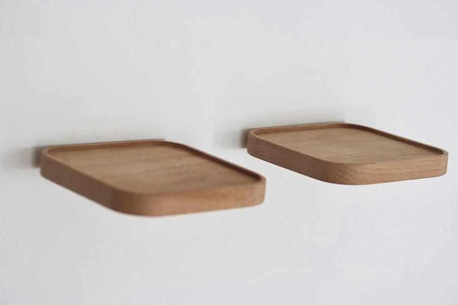 Wandrek- plank voor muren- Wall Rack Square Spice Rack-c