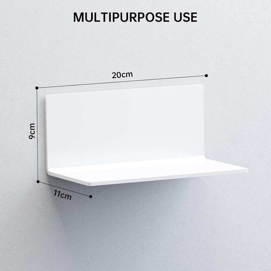 Wandrek- plank voor muren-Wall Shelf-White-c