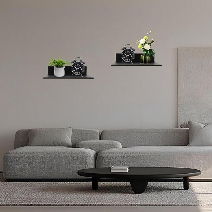 Wandrek- plank voor muren-Wall Shelves-Black Metal-c