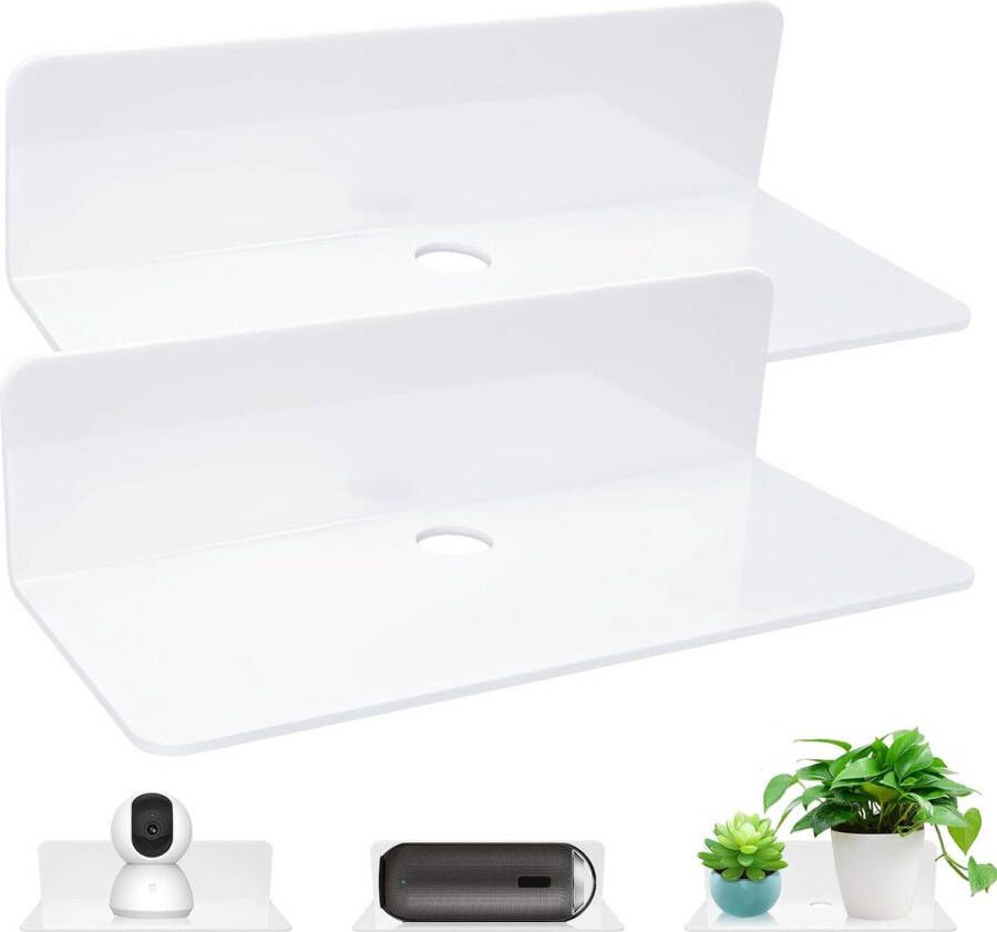 2 x wandplanken wit zelfklevend badkamerrek doucheplank keukenrek stijlvol en decoratief rakel klein rek zwevende planken 30 + 40 cm glanzend