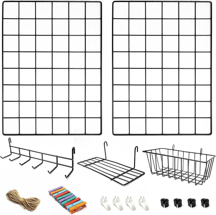 Wandrek Set met Accessoires Industrieel Design 2 stuks Voor Ruimtes
