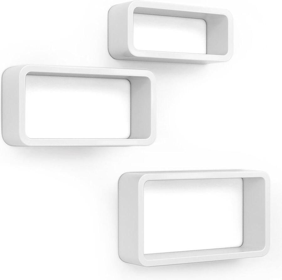 Wandrek set voor aan de muur belastbaar tot 15 kg wit lengte 44 cm 39 cm 34 cm