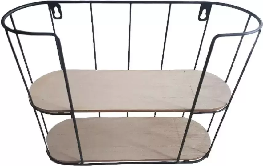 Wandrek SOPHIE Zwart MDF Metaal 37 x 12 x 29.5 cm