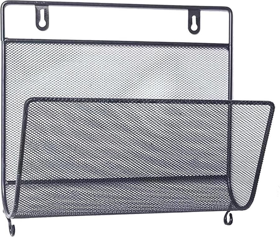 Wandrek tijdschriftenhouder ideaal voor organisatie zwart