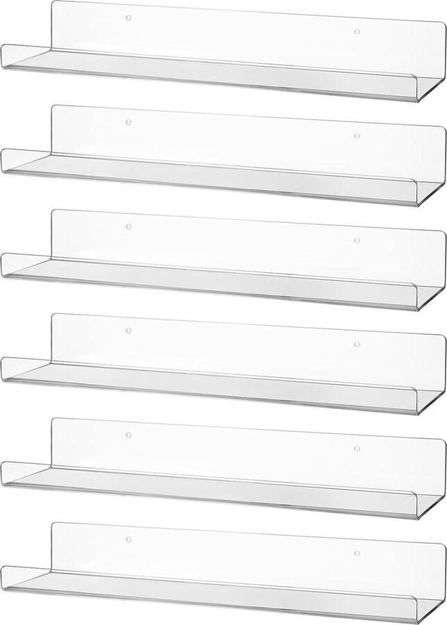 Wandrek transparant acryl 38 cm wandmontage boekenkast slaapkamer woonkamer