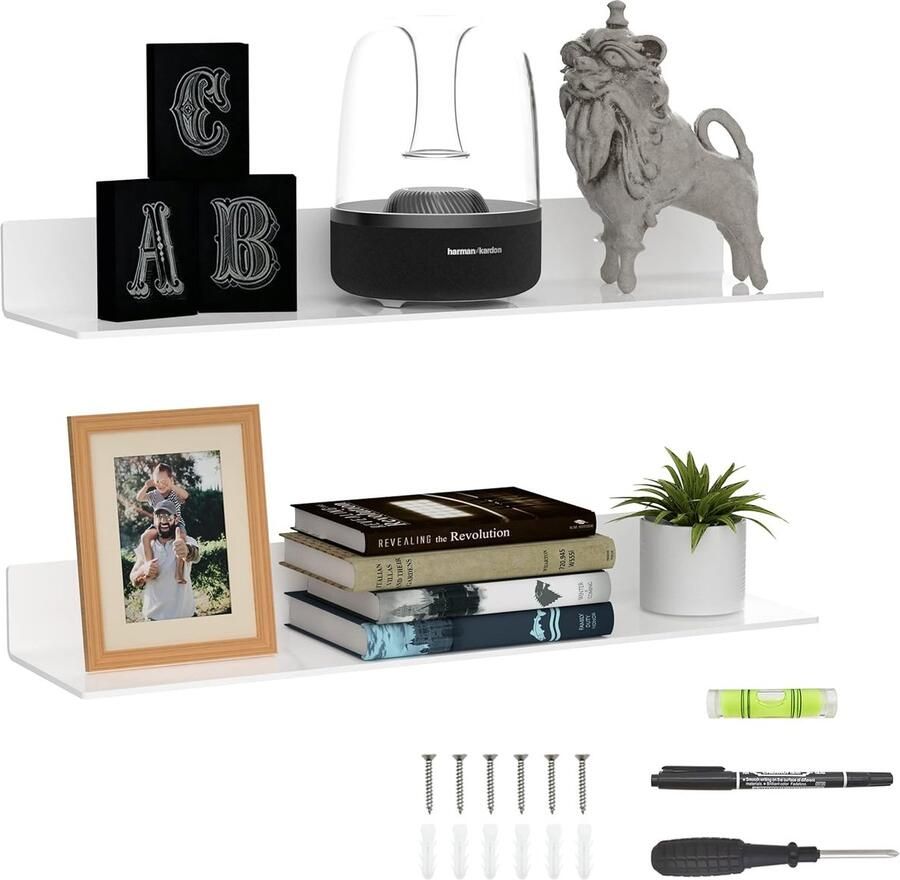 Wandrek van acryl multifunctioneel 1 stuk wit 100% acryl