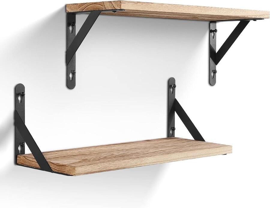 Decoreer je Muren Houten Wandrek Multifunctioneel 2-delige set Hout 42 5 cm