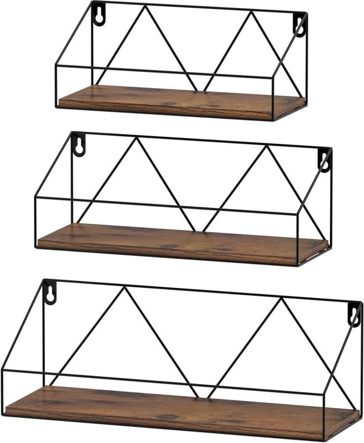 Wandrek van Hout en Metaal Geschikt voor Keuken Badkamer en Woonruimte 1 stuk Natuur