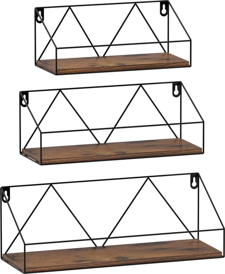 Wandrek van hout en metaal geschikt voor keukens badkamers woonruimtes kantoor bathroom shelf wood