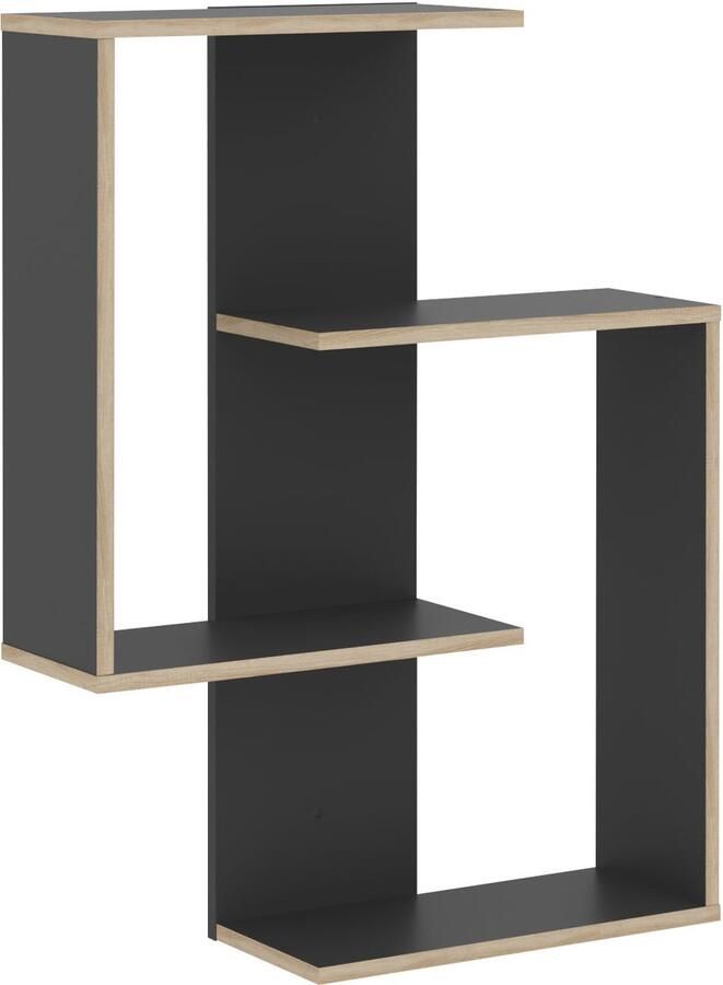 Wandrek Venus Antraciet Eiken Breedte 44.5 cm Hoogte 77 cm Diepte 44.5 cm N Met openslaande deuren