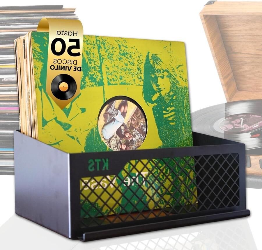 Vinyl wandrek 60 LP rek voor vinylplaten Now Playing Vinyl houder zwart Wandrek