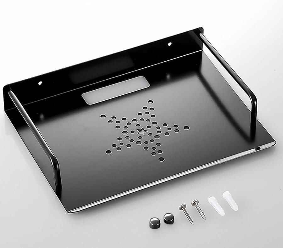 Wandrek voor accessoires Zwart Aluminium 23x16 cm