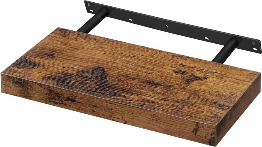 Wandrek voor boeken en decoratie multifunctioneel 1 stuk vintage bruin MDF 40 x 20 x 3 8 cm