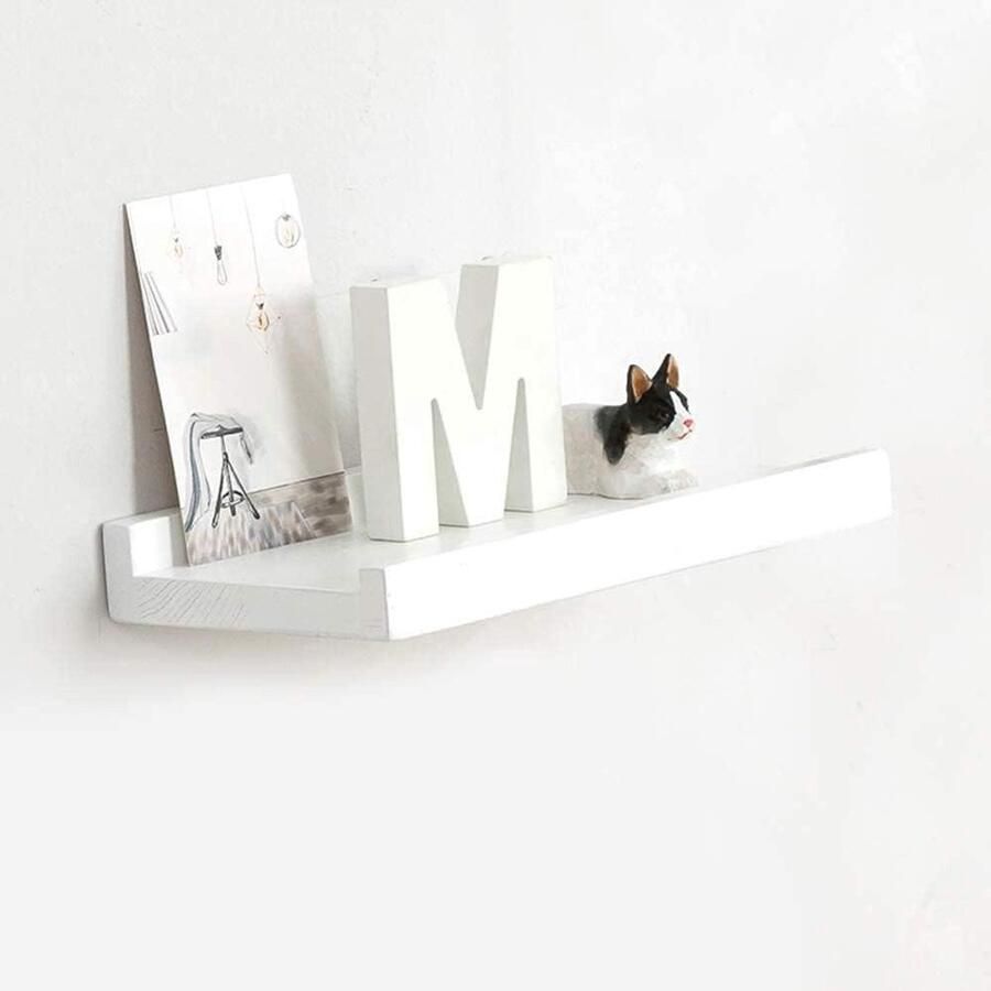 Wandrek voor fotolijsten en decoraties 1 stuk wit massief eikenhout 30 cm