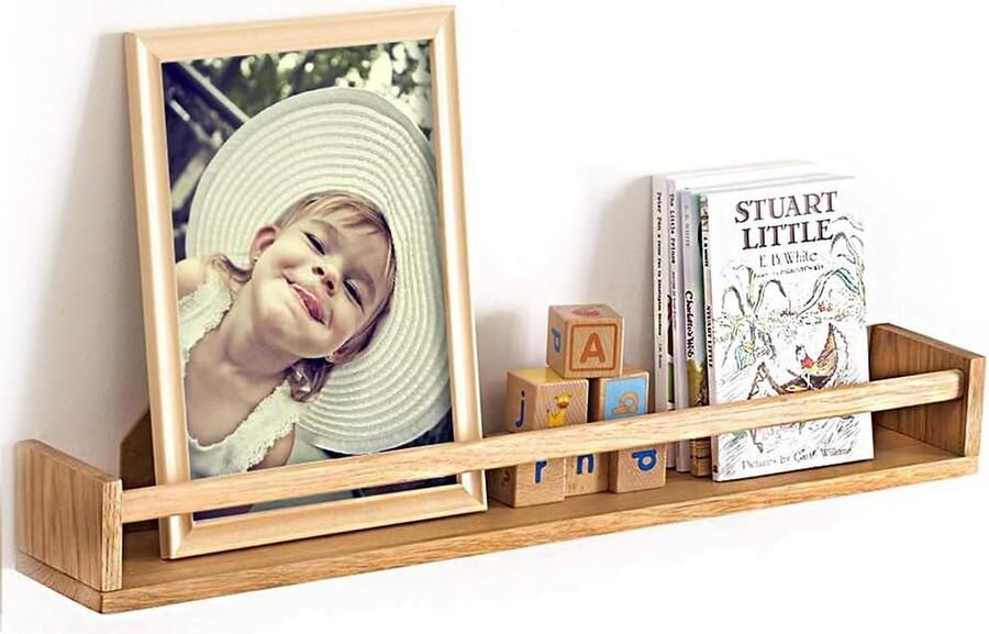 Wandrek voor kinderkamer hout boekenplank muur 70 cm wandrek massief eiken voor kinderkamer eiken zwevende plank fotolijst voor boeken sprookjesboeken tijdschrift