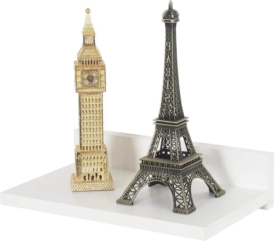 Wandrek wandplank multifunctioneel 1 stuk mat wit spaanplaat 30 x 8 x 19 cm