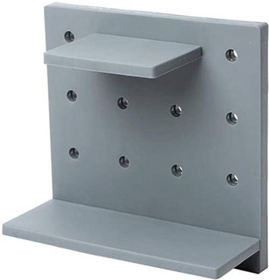 Wandrek Zelfklevend Wandplank Verstelbaar Grijs Wand Organizer Zelfklevende Wandplank Badkamerplankje