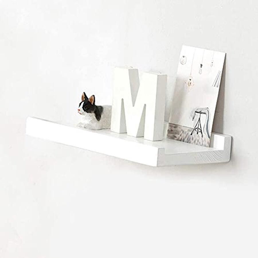 Wandrek Wit 30 cm Massief Eiken Hout voor Fotolijsten en Decoratie