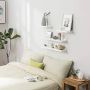 Wandrek wit fotolijst eikenhout wandmontage zwevende planken hangrek voor slaapkamer keuken badkamer woonkamer (60 cm x 15 cm) - Thumbnail 2