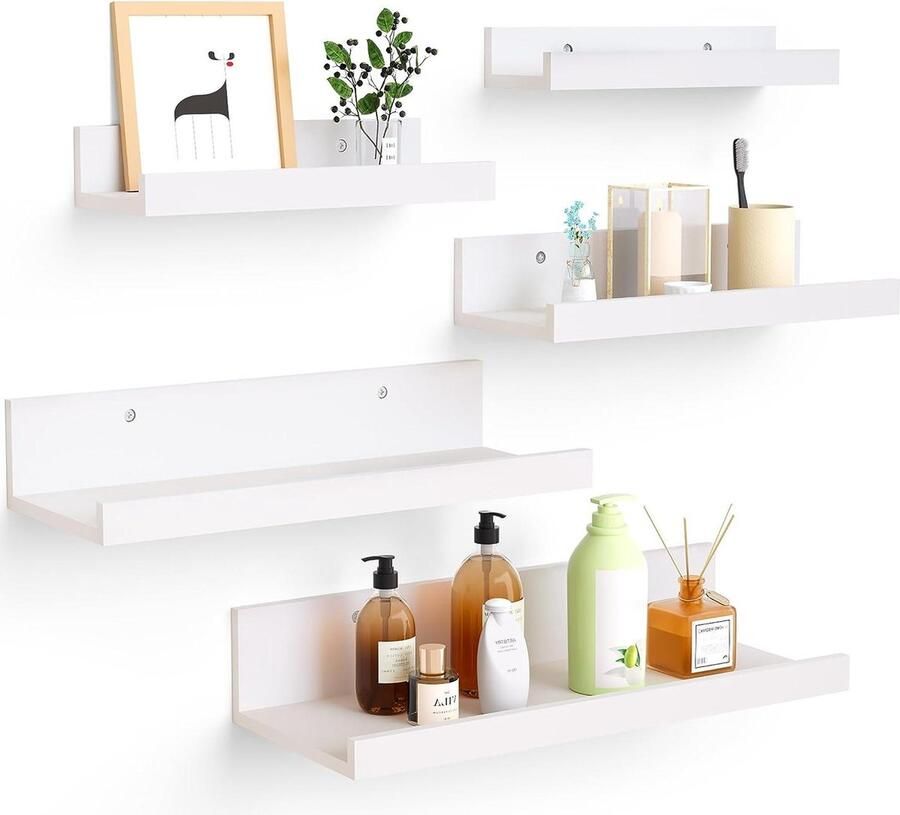 Wandrek wit zwevende rekken set van 5 wandkast kinderkamer fotolijst verschillende maten plank voor woonkamer badkamer keuken slaapkamer wandplank