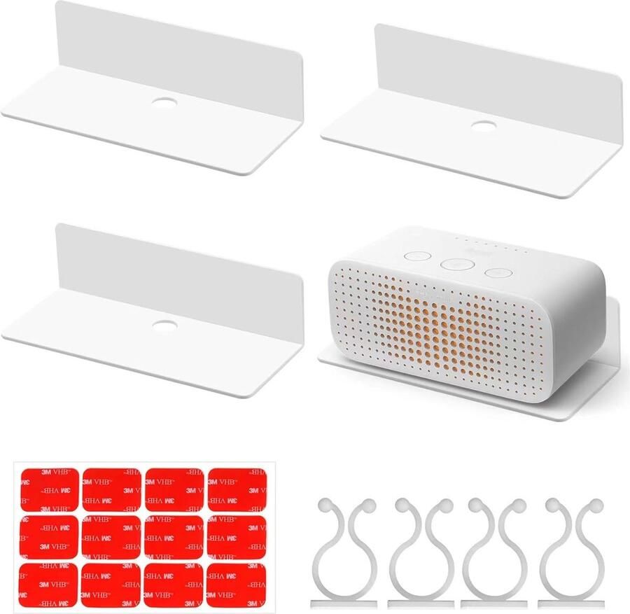 Wandrek zonder boren multifunctioneel 4 stuks wit