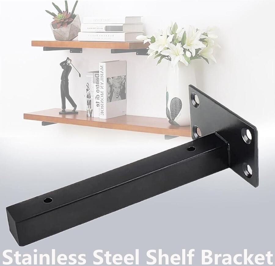 Wandrek Zwarte Plankhouders Robuust en Stijlvol 2 Stuks Zwart Metaal 15 cm