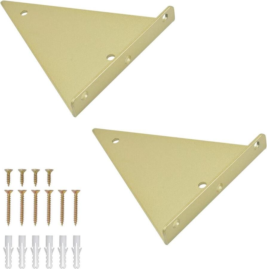Driehoek Plank Beugel 2 stks Zware Driehoek Verborgen Plank Beugel Wandmontage Zwevende Tafel Ondersteuning Muur Opknoping Beugel Goud 17cm