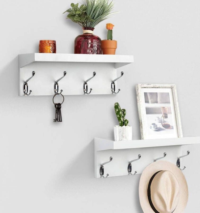 Wandrek zwevend rek voor fotolijstjes MDF-hout