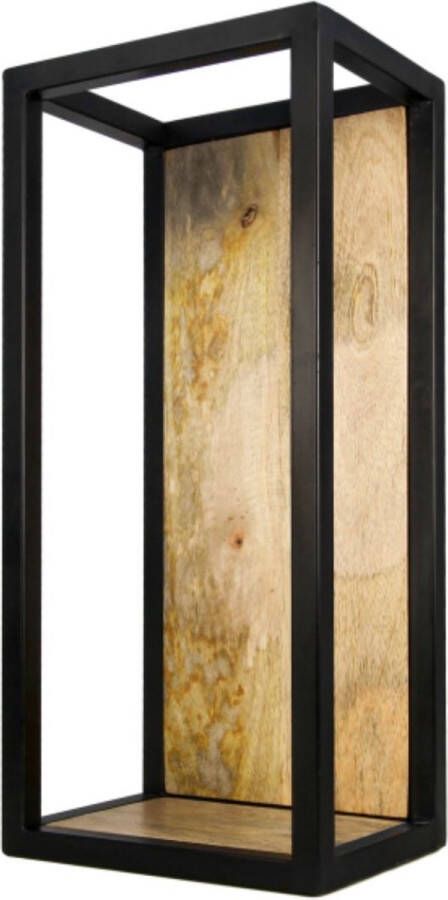Wandrek Zwevend Wandplank Muurrek Decoratie Muurplank Industrieel Wandschap Zwart Wanddecoratie Woonkamer Muur en Wand Schappen Muurdecoratie 25x55 cm Wood Selections