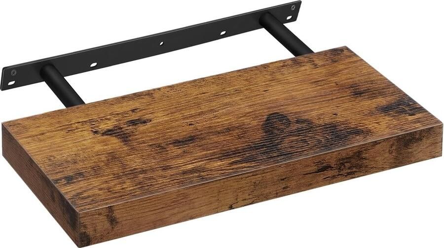 Wandplank voor boeken foto's decoratie zwevende plank 40 x 20 x 3 8 cm kantoorplank MDF voor woonkamer keuken hal slaapkamer badkamer vintage bruin LWS24BX