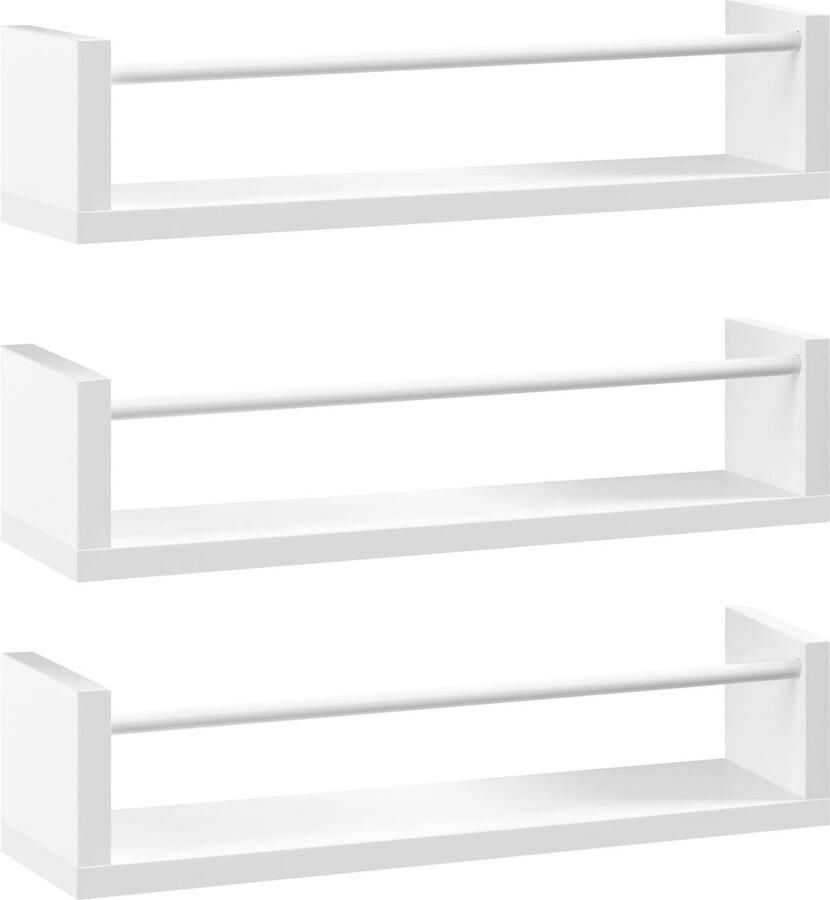 Wandrek Zwevende planken Voor woonkamer en slaapkamer 3 stuks Wit