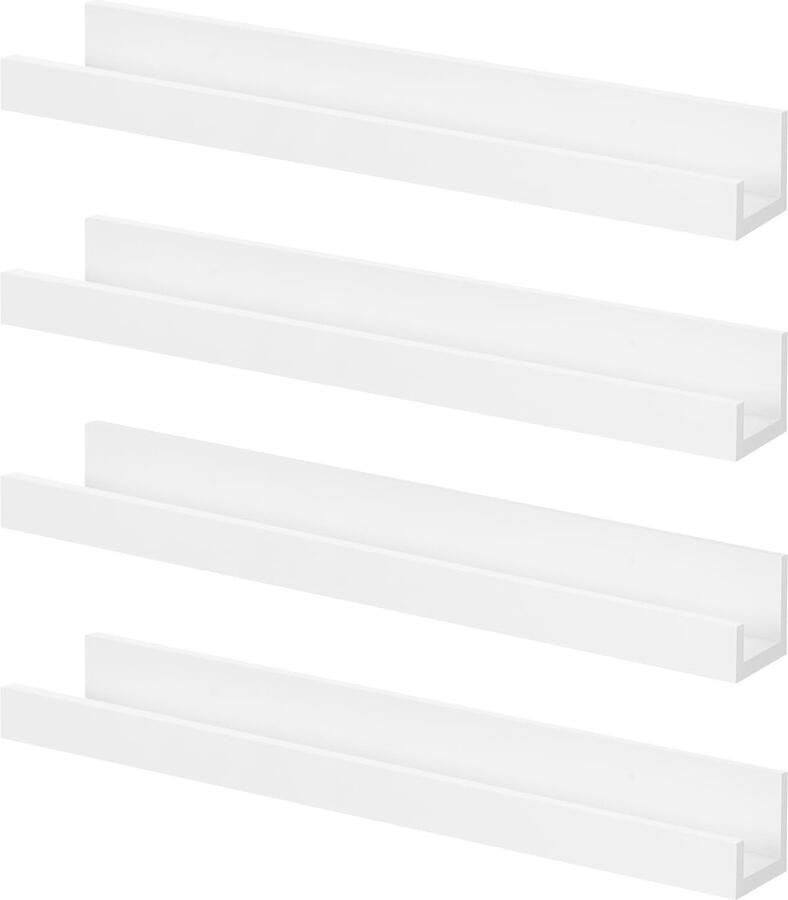 Wandrekken Wandstelling Boekenkast uit hout 100 cm wit mat 4 stuks