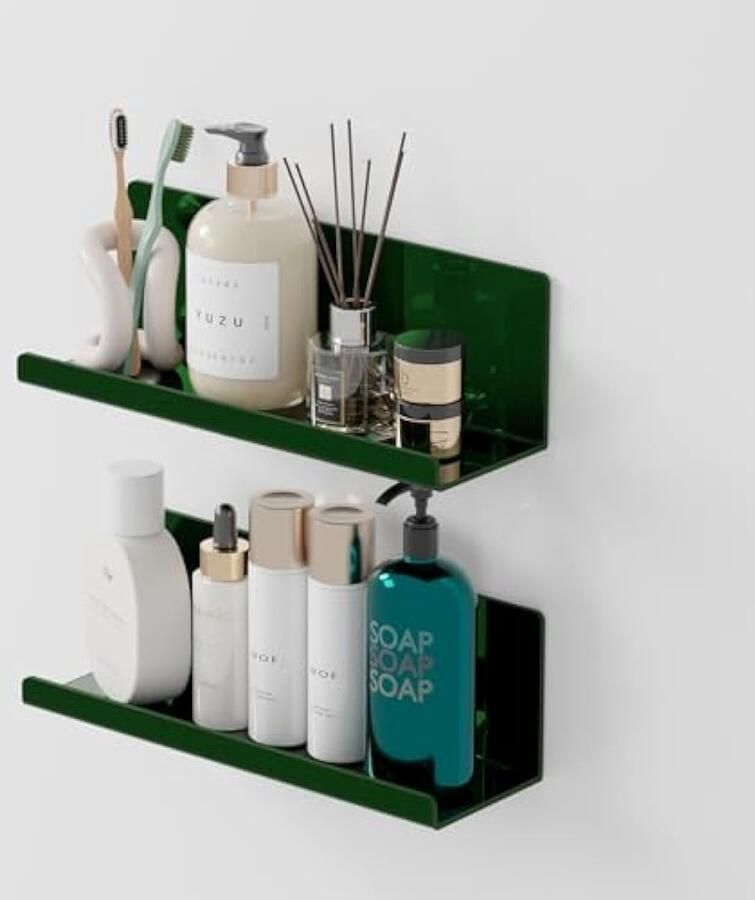 Wandrekzonderboren wandacryl zwevendrek 30 cm keukenrek hangendomtelijmen zwevendeboekenkast fotolijst Kleefrek badkamer wandplank groen