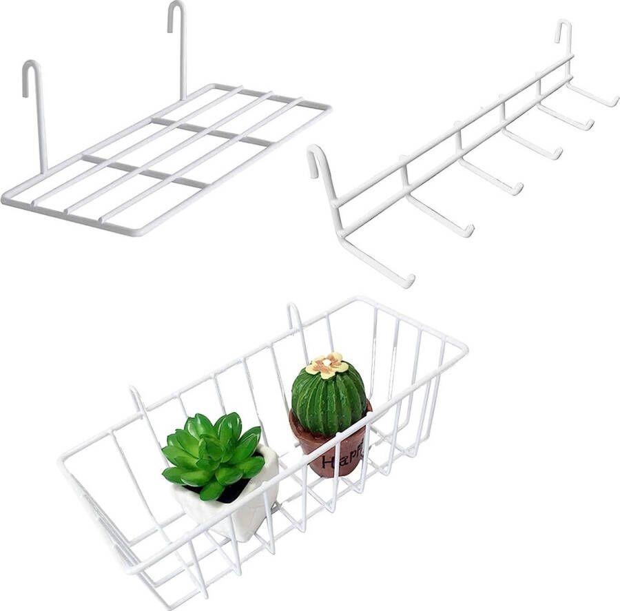 Wandrooster accessoires upgrade wandrooster wit accessoires roostermand hangrek haaklijst gebruikt voor rasterfotowand rasterwand accessoires 3 stuks wit multifunctioneel