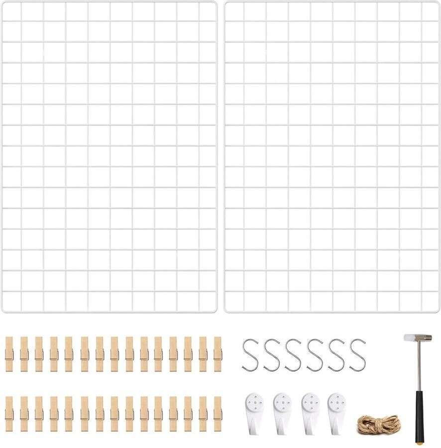 Wandrooster set multifunctioneel 1 stuk wit met accessoires